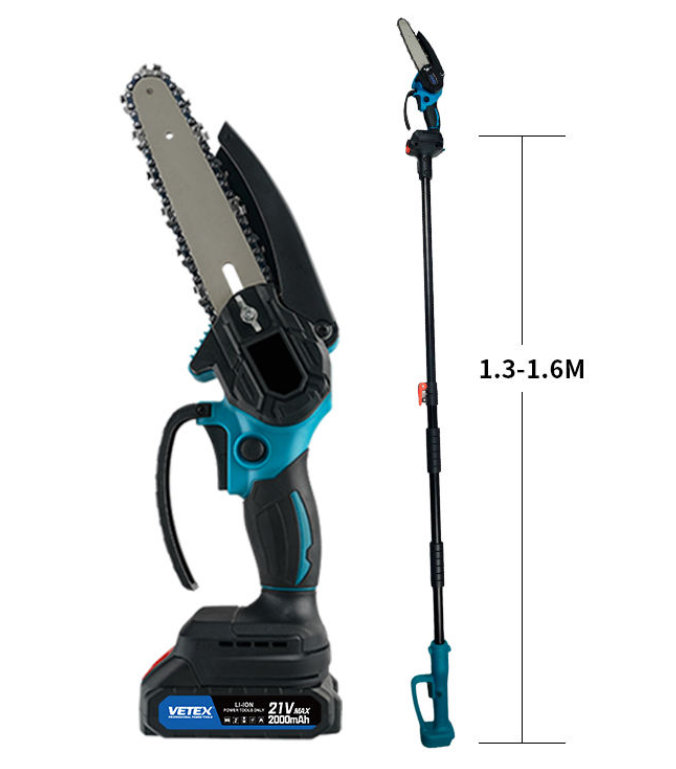 Kit de Poda Inalámbrico 3 en 1 con Motosierra, Tijera de Podar y Extensor Telescópico